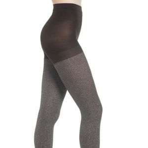 Ribbed Metallic Tights